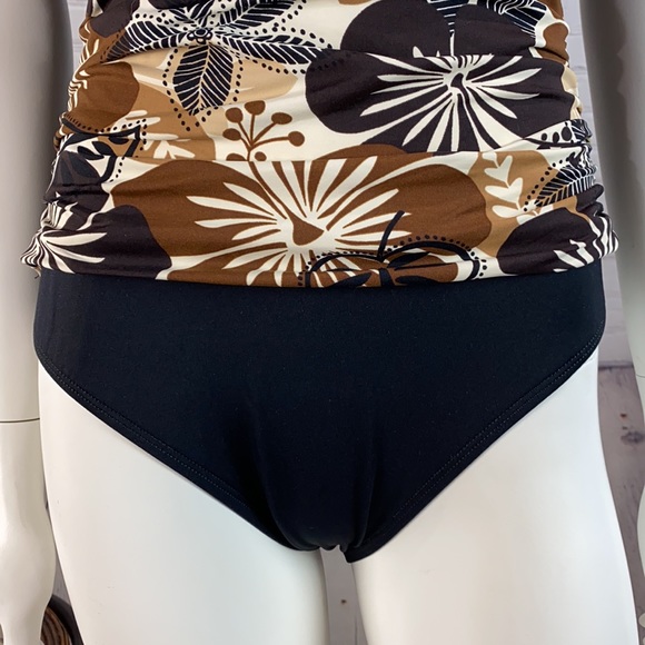 LA BLANCA Black/Brown/Cream 1pc Swimsuit Size: 8 - Picture 4 of 17